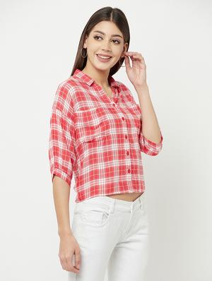 three fourth sleeved checkered regular shirt - 18381955 - Standard Image - 3