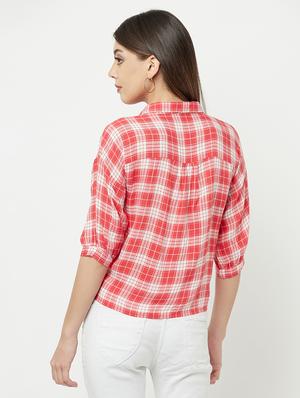 three fourth sleeved checkered regular shirt - 18381955 - Standard Image - 4