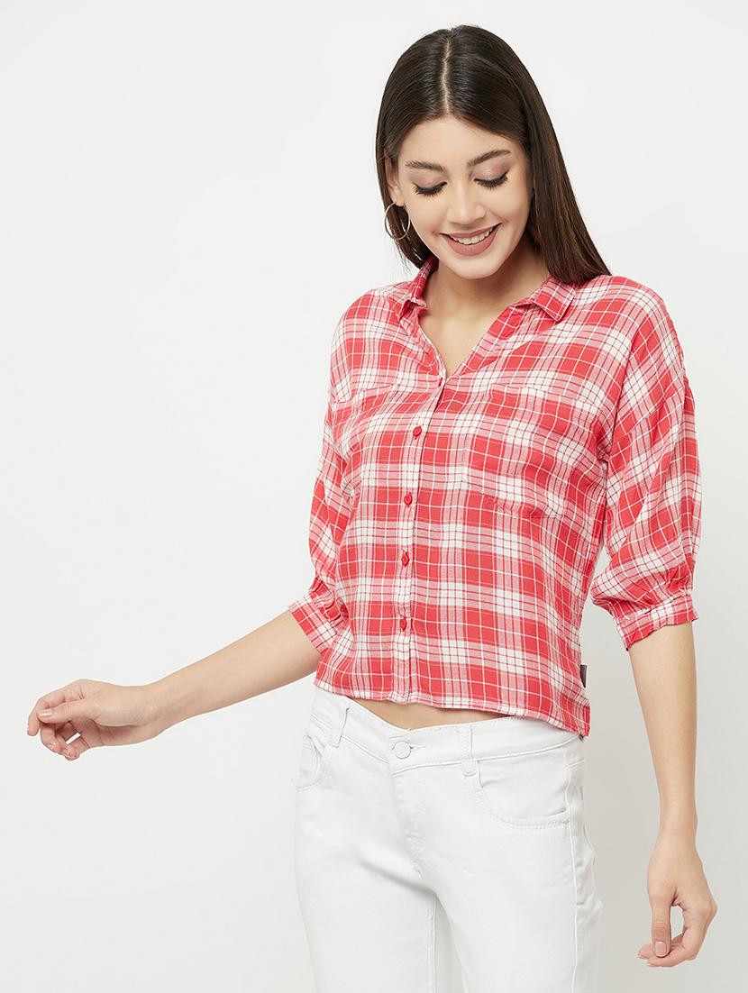 three fourth sleeved checkered regular shirt - 18381955 - Zoom Image - 2