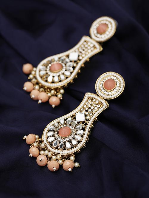pink brass studs earring - 18382288 - Very Small Image - 1