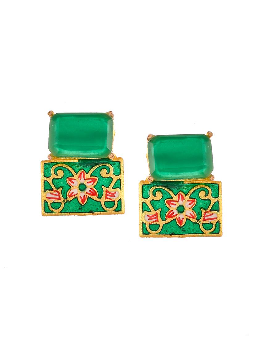 green brass studs earring - 18382468 - Zoom Image - 2