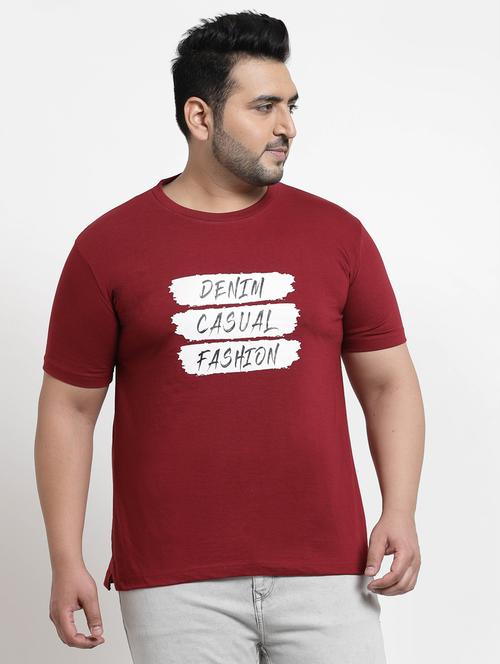 maroon chest-printed polo t-shirt - 18382565 - Standard Image - 1