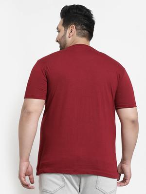 maroon chest-printed polo t-shirt - 18382565 - Standard Image - 3
