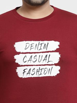 maroon chest-printed polo t-shirt - 18382565 - Standard Image - 5