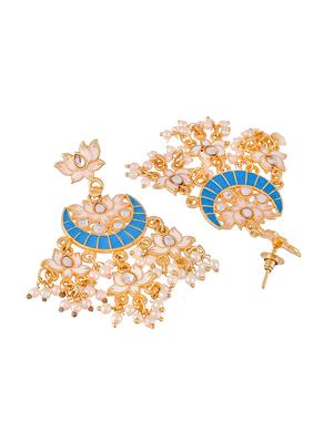 blue brass chandballi earring - 18382710 - Standard Image - 3