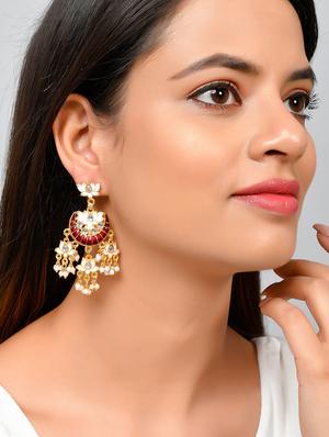 gold brass chandballi earring - 18382714 - Standard Image - 4