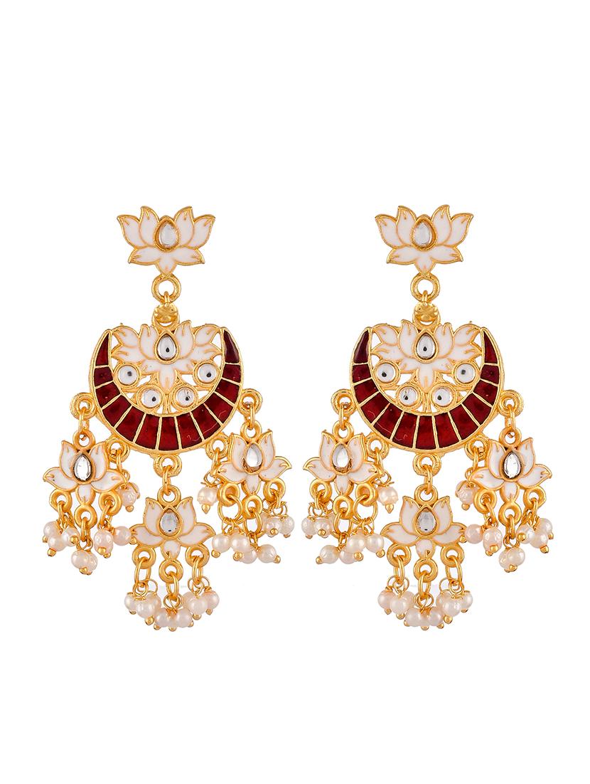 gold brass chandballi earring - 18382714 - Zoom Image - 2
