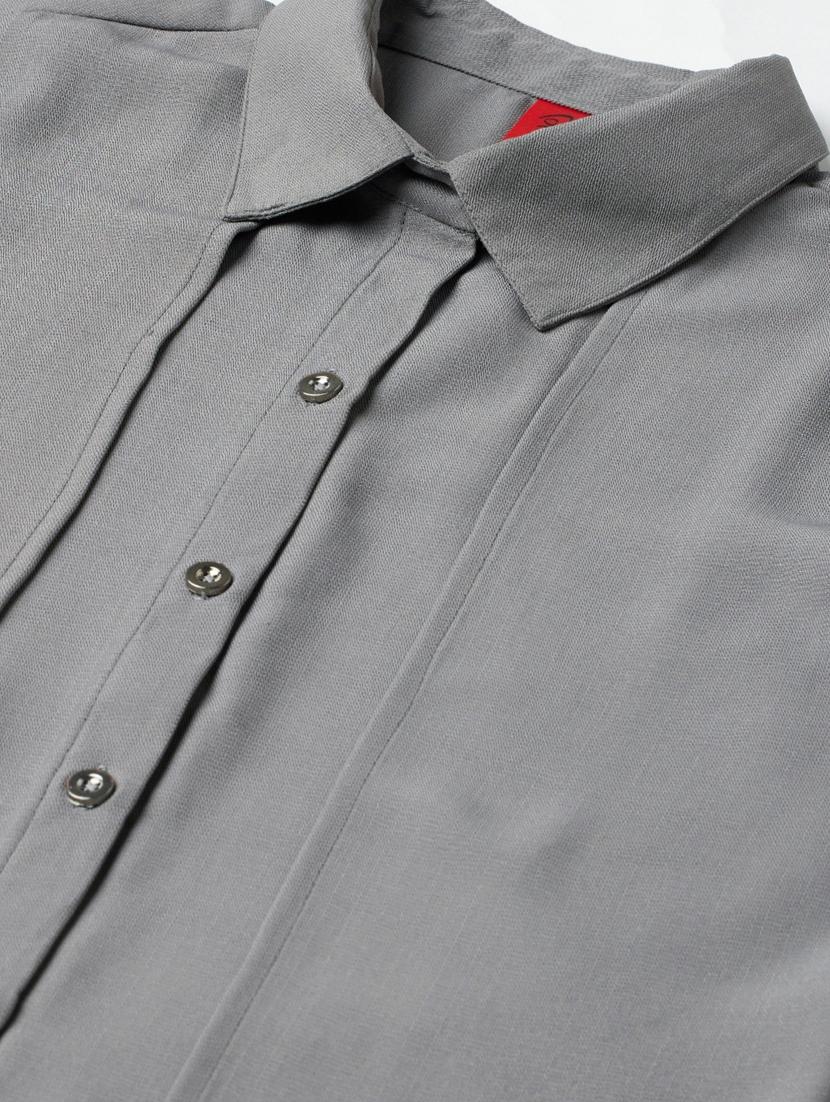 button up solid top and trouser set - 18382726 - Zoom Image - 6