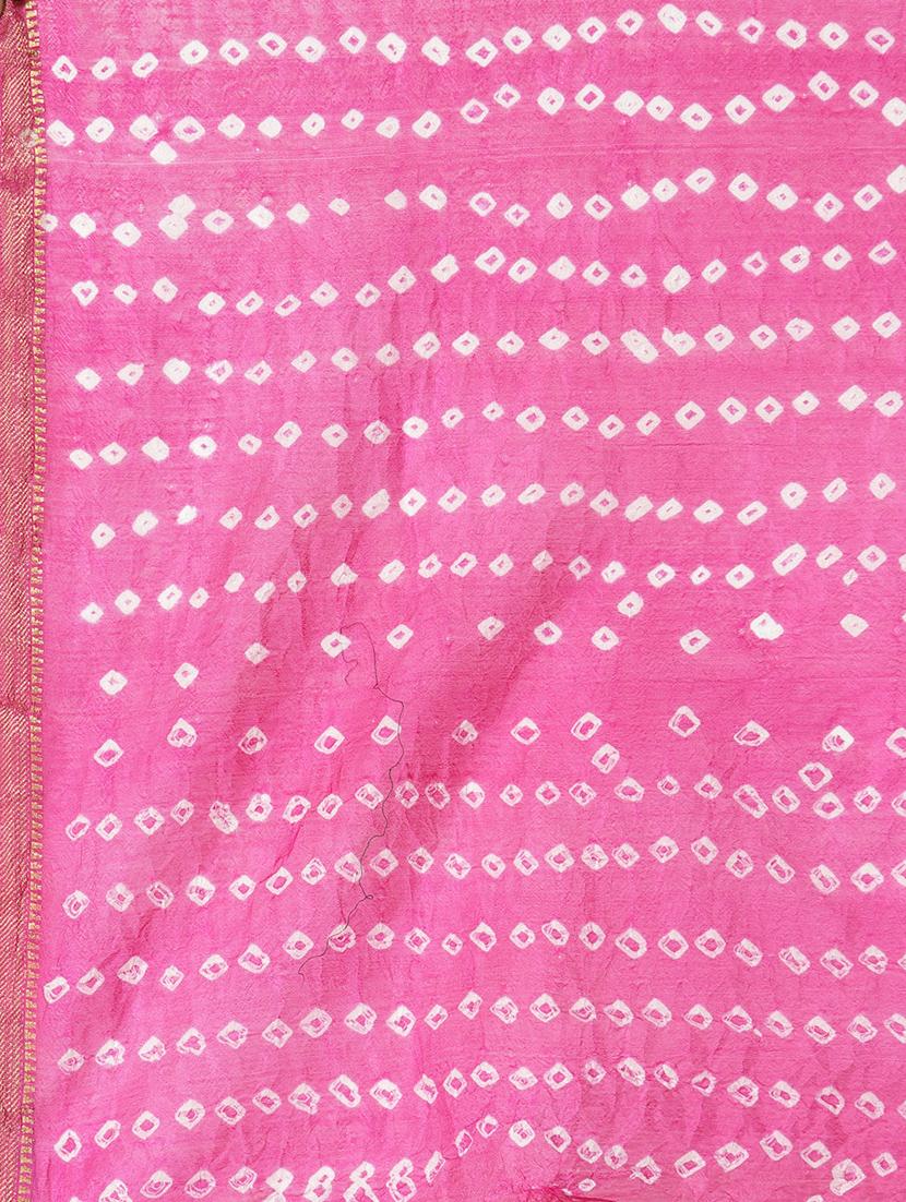 pink bandhani saree with blouse - 18382785 - Zoom Image - 4