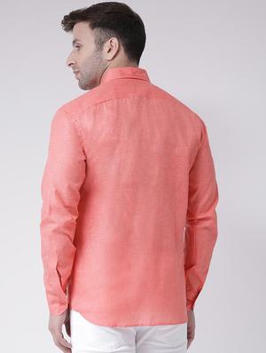 orange solid casual shirt - 18383715 - Standard Image - 3