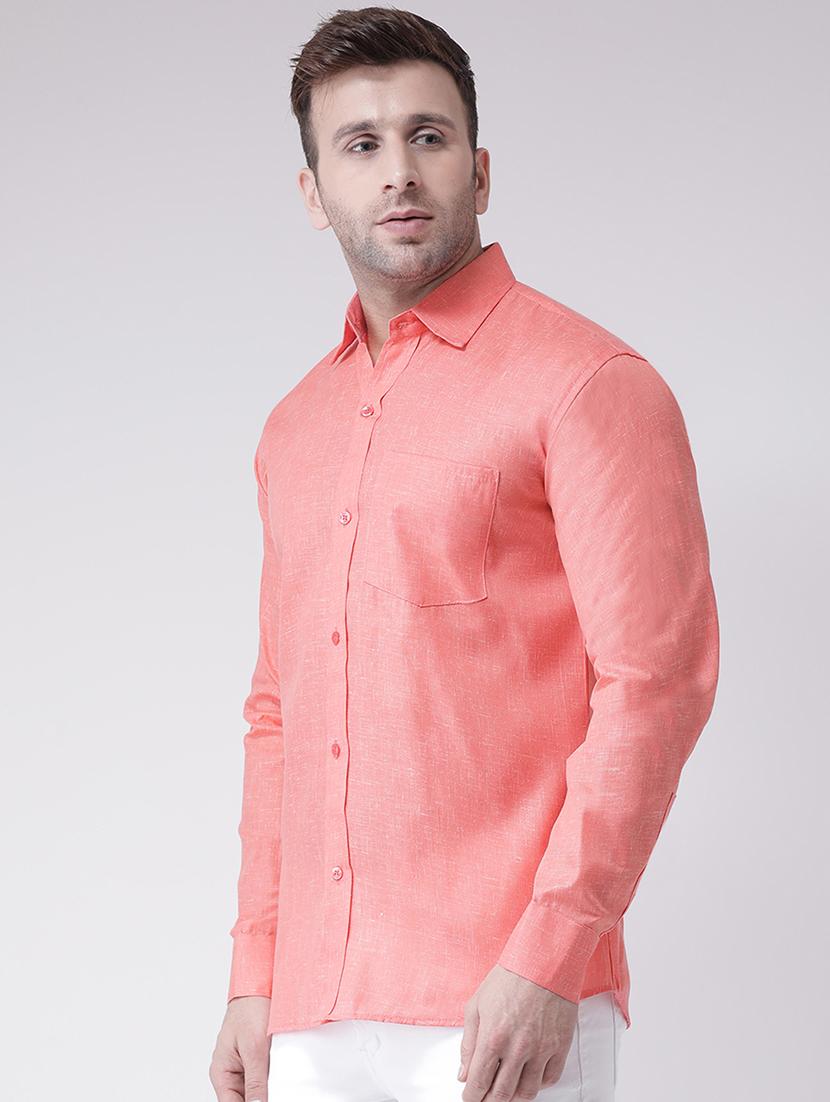 orange solid casual shirt - 18383715 - Zoom Image - 2