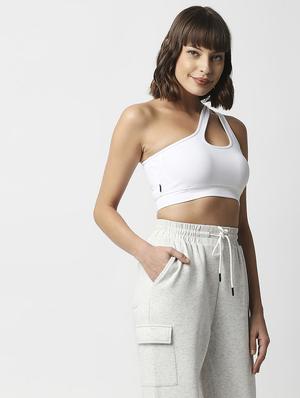 sleeveless solid crop top - 18384055 - Standard Image - 3