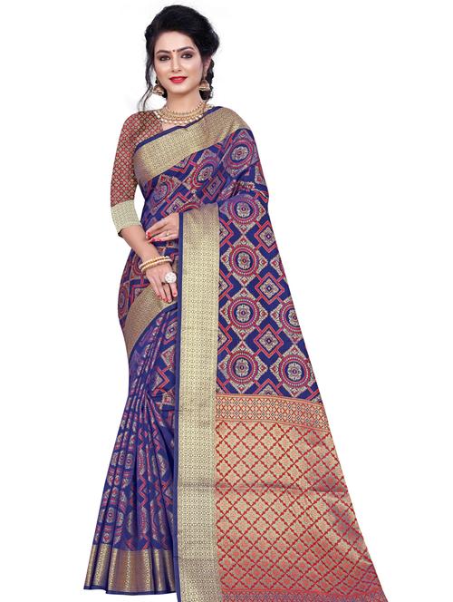 bandhani kanjivaram saree with blouse - 18385471 - Standard Image - 1