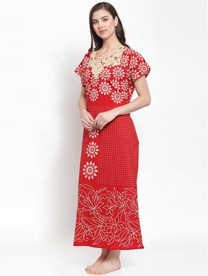 short sleeved printed nighty - 18385922 - Standard Image - 3