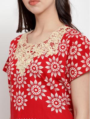short sleeved printed nighty - 18385922 - Standard Image - 5