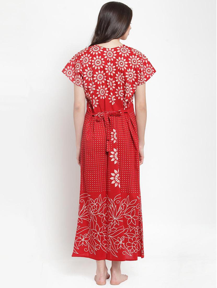 short sleeved printed nighty - 18385922 - Zoom Image - 4