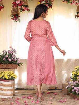 pink printed a-line kurta - 18386027 - Standard Image - 4