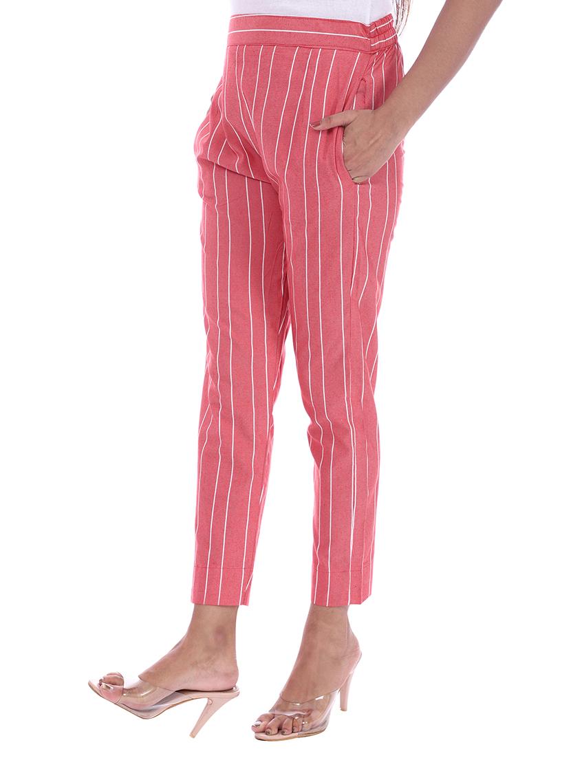 mid rise striped flat front trouser - 18386082 - Zoom Image - 2