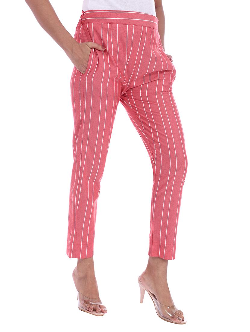 mid rise striped flat front trouser - 18386093 - Zoom Image - 2