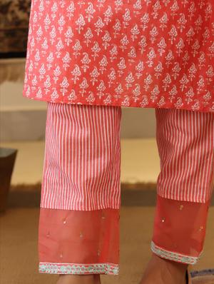 pink cotton suit set - 18386123 - Standard Image - 3
