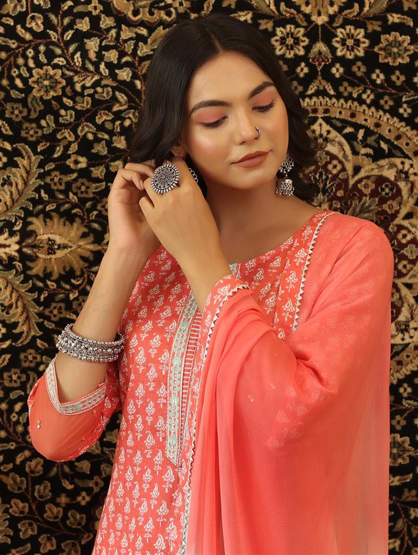 pink cotton suit set - 18386123 - Zoom Image - 6