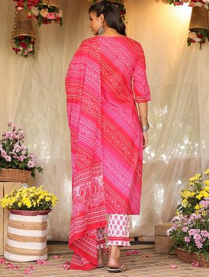 pink cotton suit set - 18386181 - Standard Image - 4