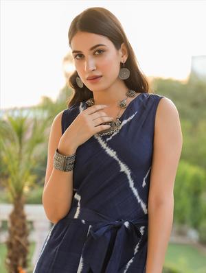 sleeveless tie and die full leg jumpsuit - 18386214 - Standard Image - 5
