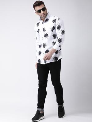white printed casual shirt - 18386330 - Standard Image - 5
