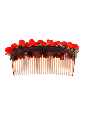 red floral handcrafed hair accessory - 18386342 - Standard Image - 3