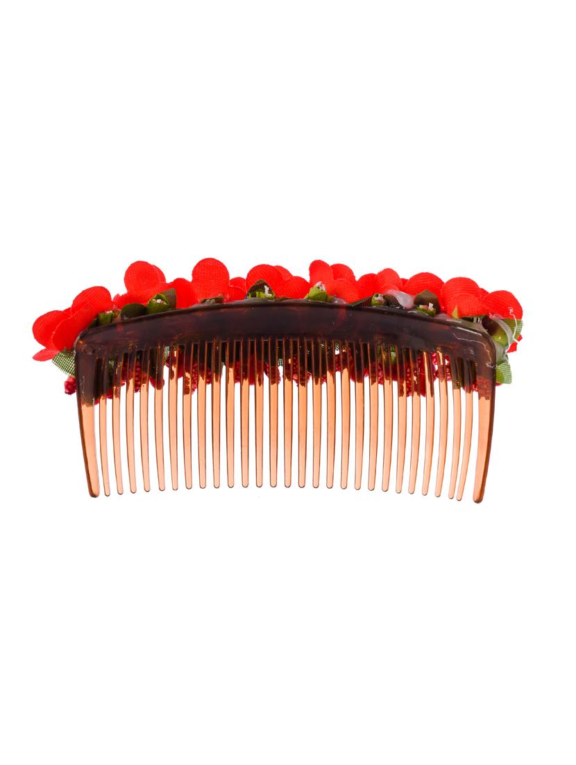 red floral handcrafed hair accessory - 18386342 - Zoom Image - 3