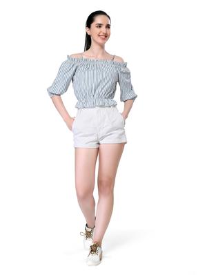 cold shoulder striped top - 18386547 - Standard Image - 5