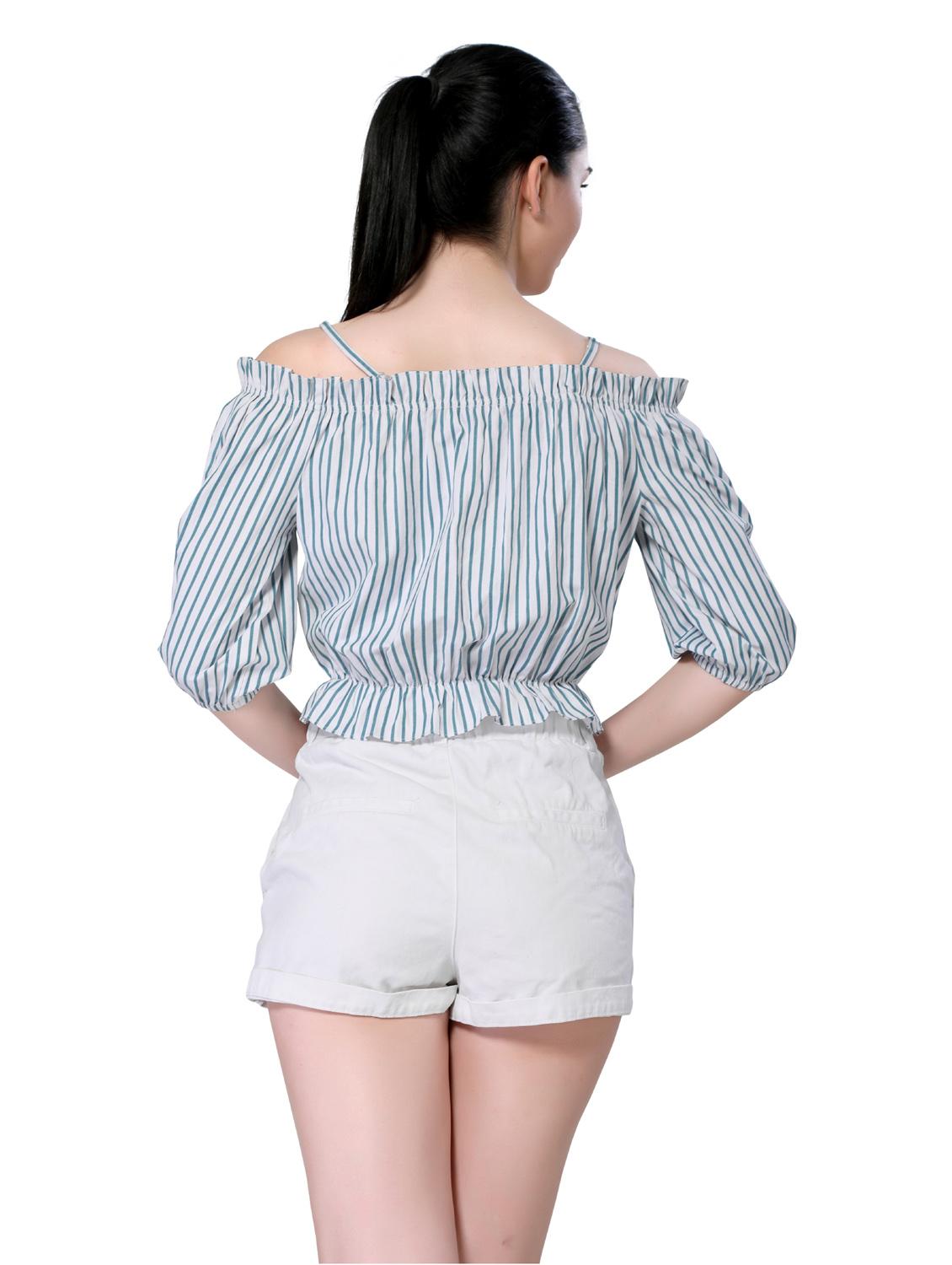 cold shoulder striped top - 18386547 - Zoom Image - 4