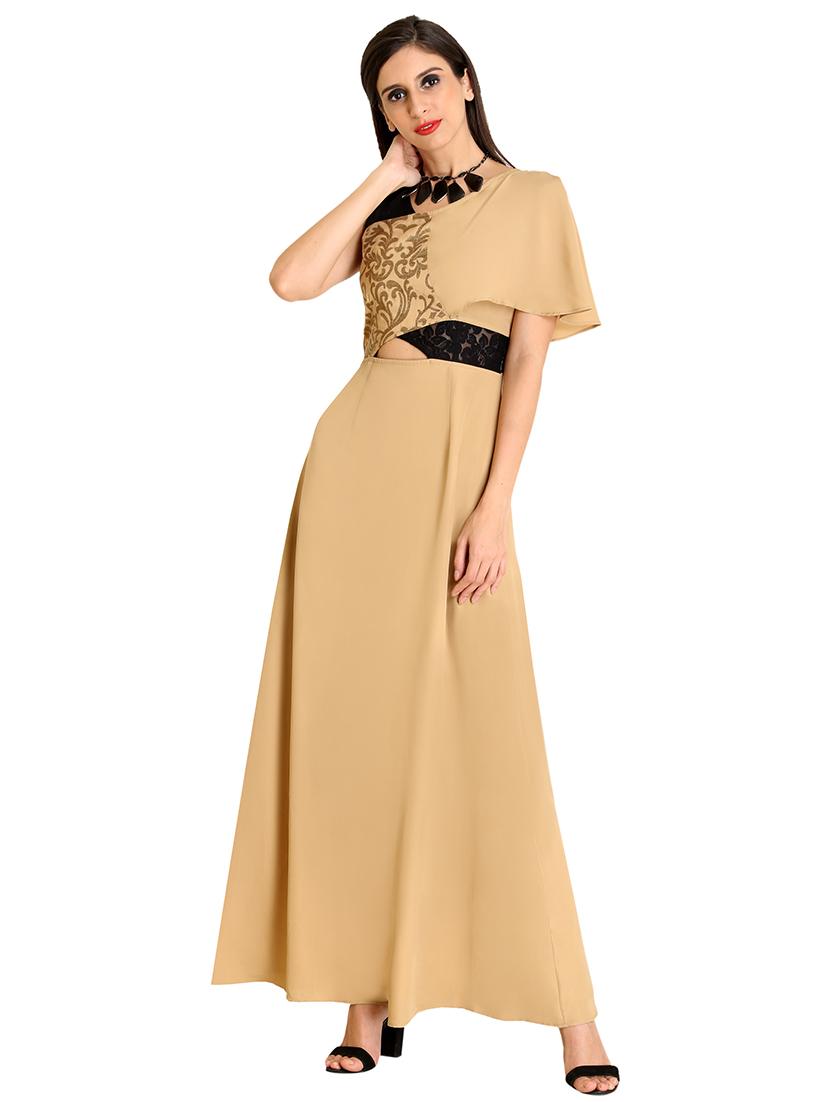cut out detail solid maxi dress - 18386582 - Zoom Image - 1