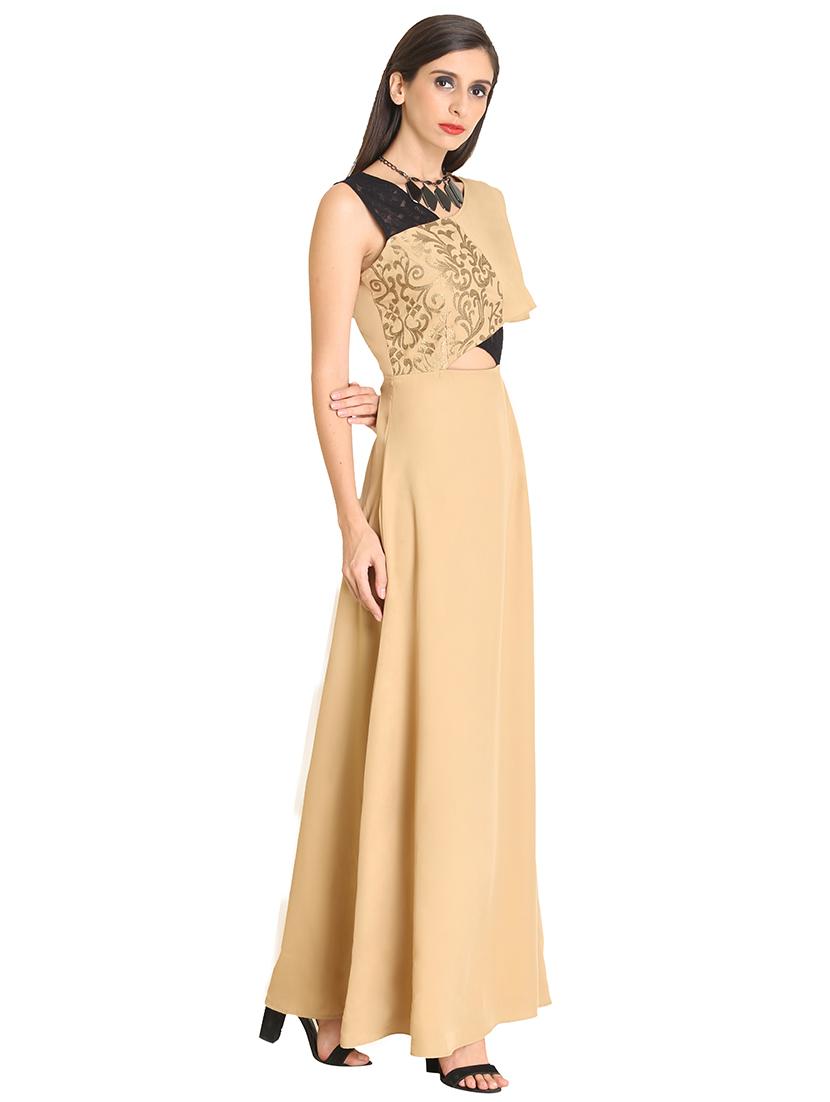 cut out detail solid maxi dress - 18386582 - Zoom Image - 2