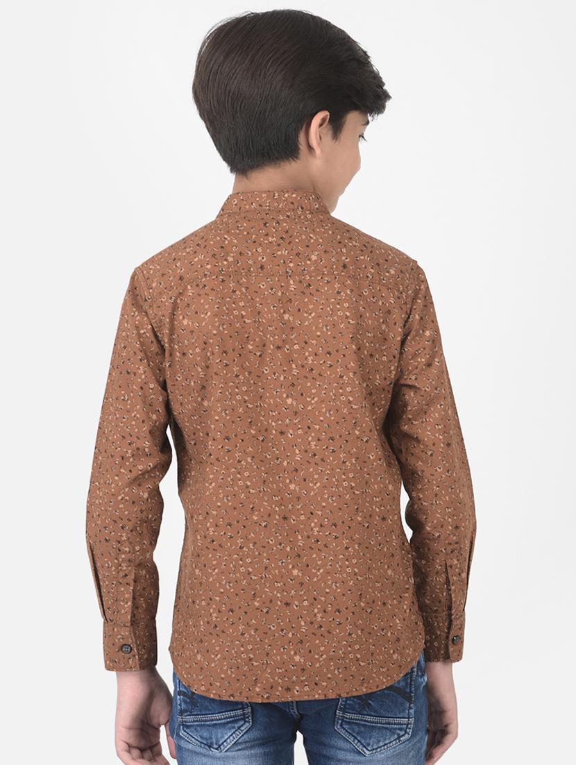 brown printed short kurta - 18386617 - Zoom Image - 3