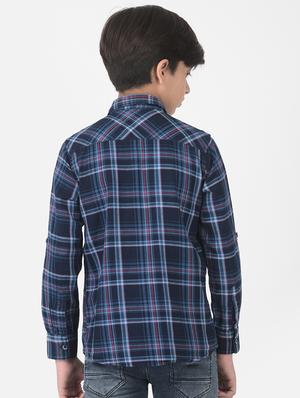 navy blue checkered shirt - 18386619 - Standard Image - 3