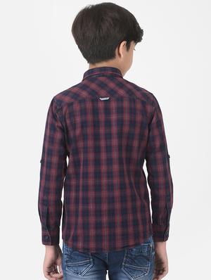 navy blue checkered shirt - 18386622 - Standard Image - 3