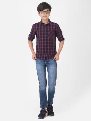 navy blue checkered shirt - 18386622 - Standard Image - 4