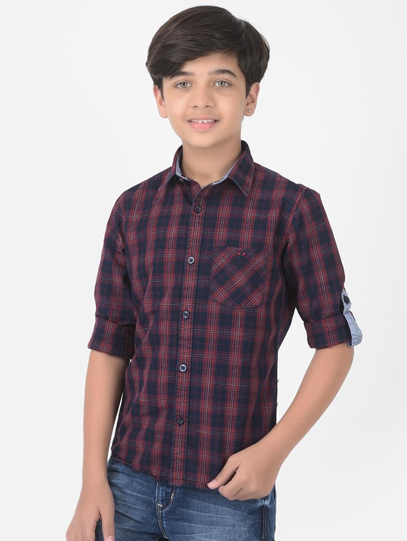 navy blue checkered shirt - 18386622 - Zoom Image - 2