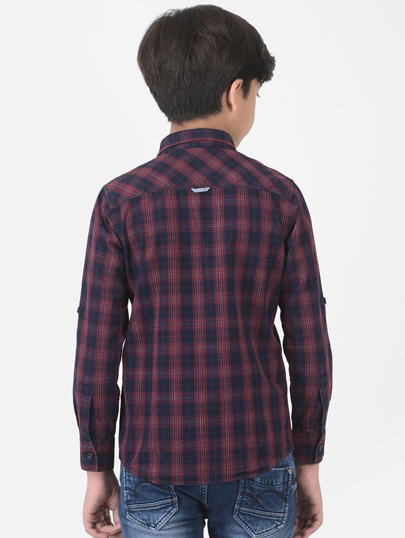navy blue checkered shirt - 18386622 - Zoom Image - 3