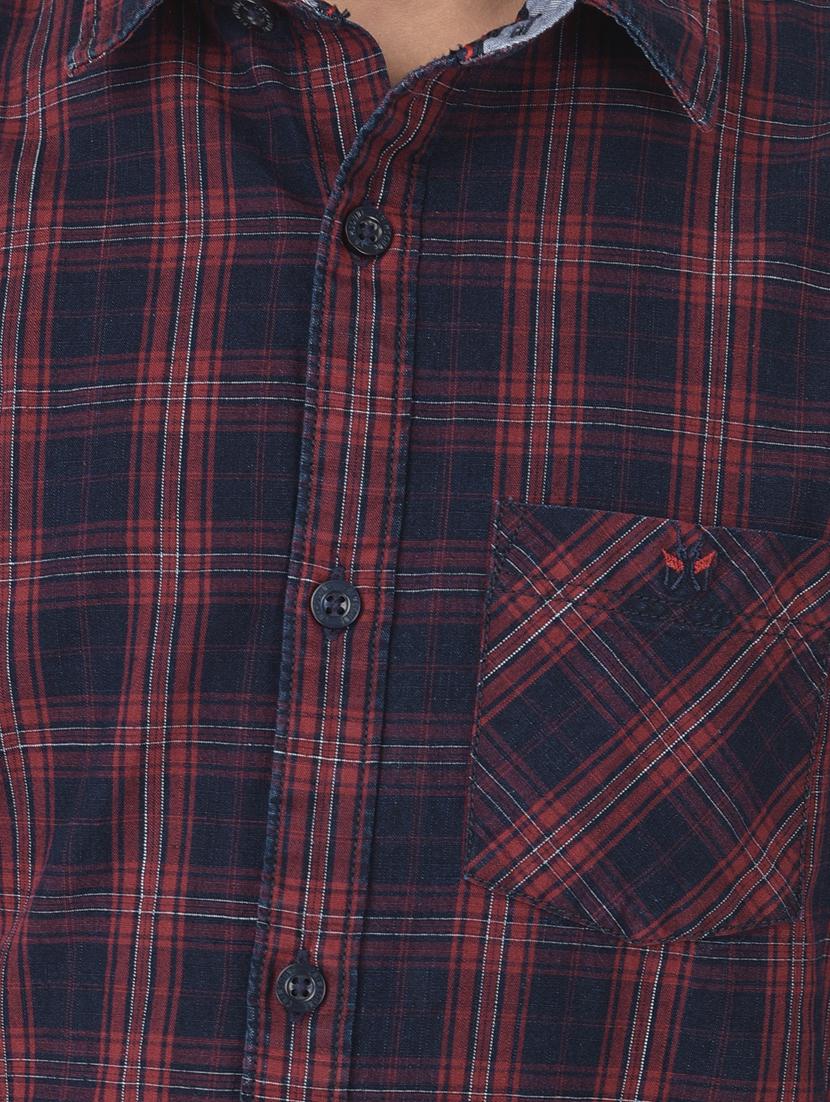 navy blue checkered shirt - 18386622 - Zoom Image - 5