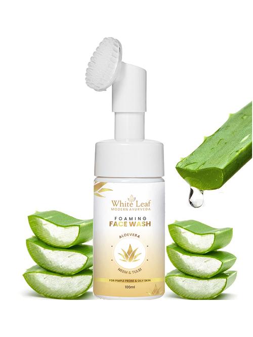 white leaf aloe vera neem extract face wash skin purifying & deep cleansing, moisturizing, anti aging-anti acne face wash 100ml - 18386724 - Standard Image - 1