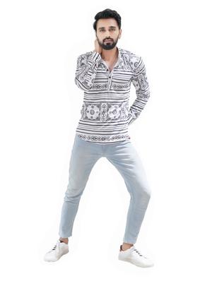 white printed short kurtas - 18386765 - Standard Image - 5