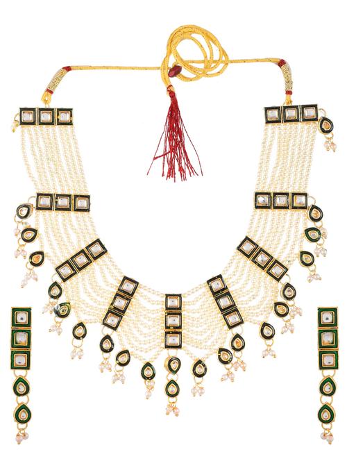 white brass necklaces and earring - 18387596 - Standard Image - 1