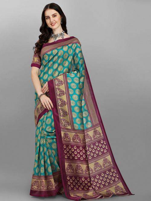 self design woven saree with blouse - 18388153 - Standard Image - 1