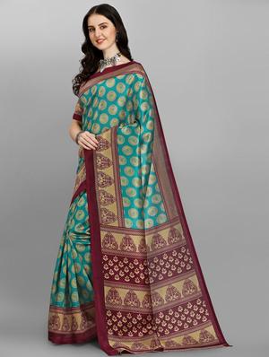 self design woven saree with blouse - 18388153 - Standard Image - 2
