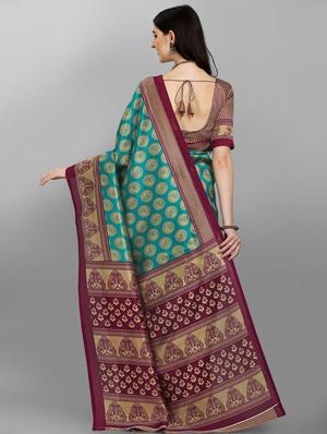 self design woven saree with blouse - 18388153 - Standard Image - 3