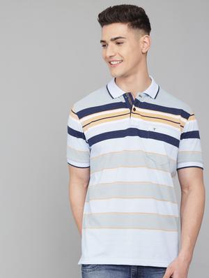 light-blue striped polo t-shirt - 18388254 - Standard Image - 3