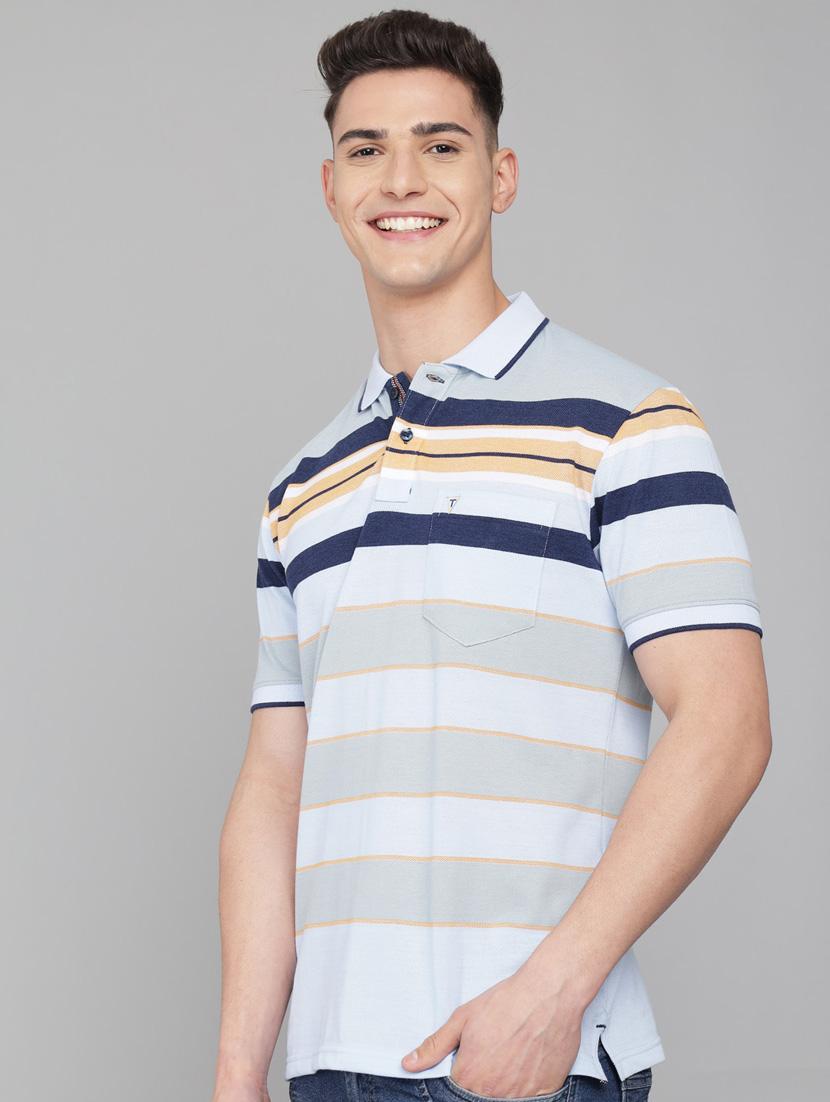 light-blue striped polo t-shirt - 18388254 - Zoom Image - 2
