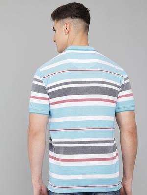 light-blue striped polo t-shirt - 18388259 - Standard Image - 3